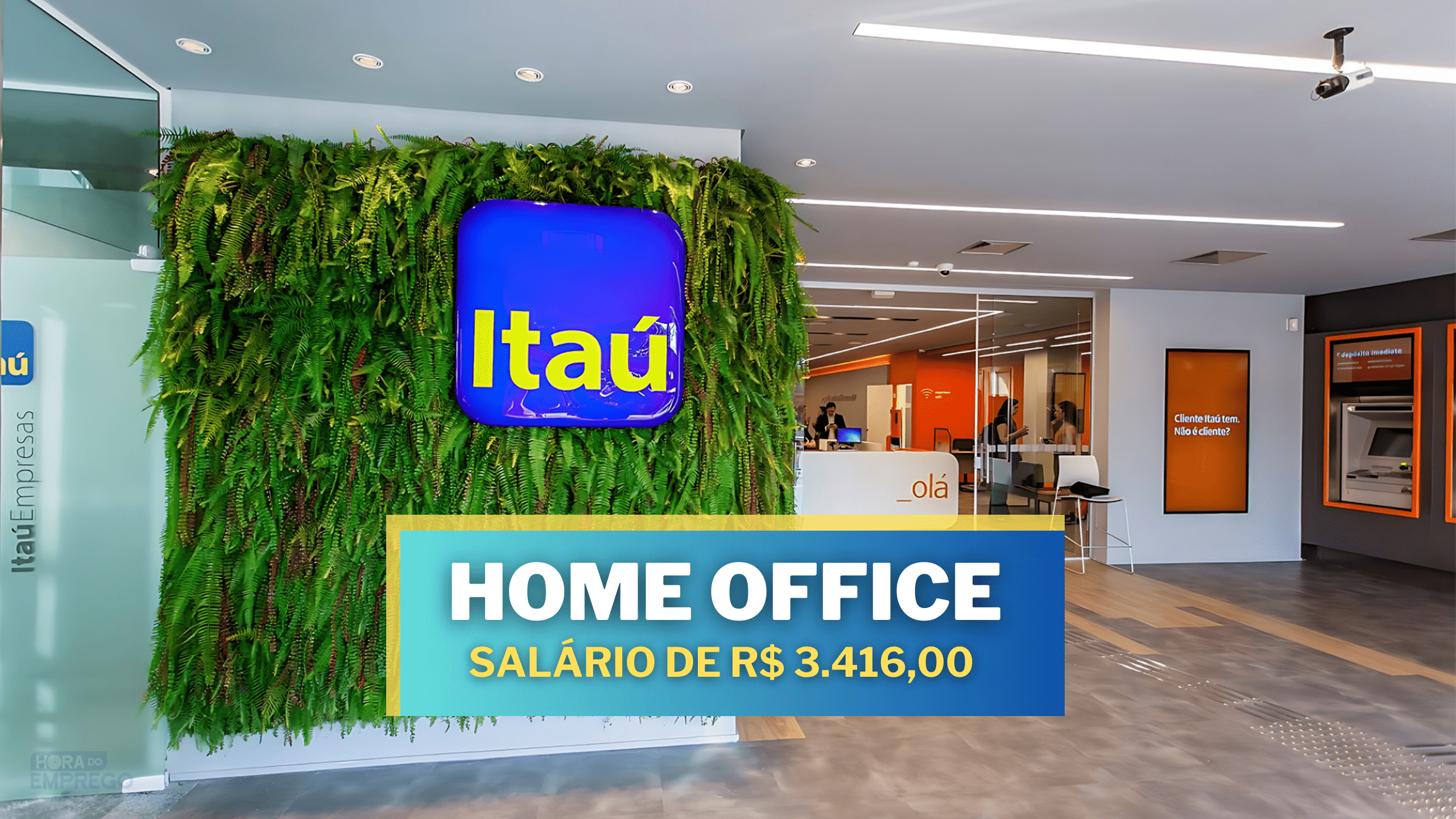 O Banco ITAÚ abre vagas HOME OFFICE para Atendimento ao Cliente com salário de R$ 3.416,00