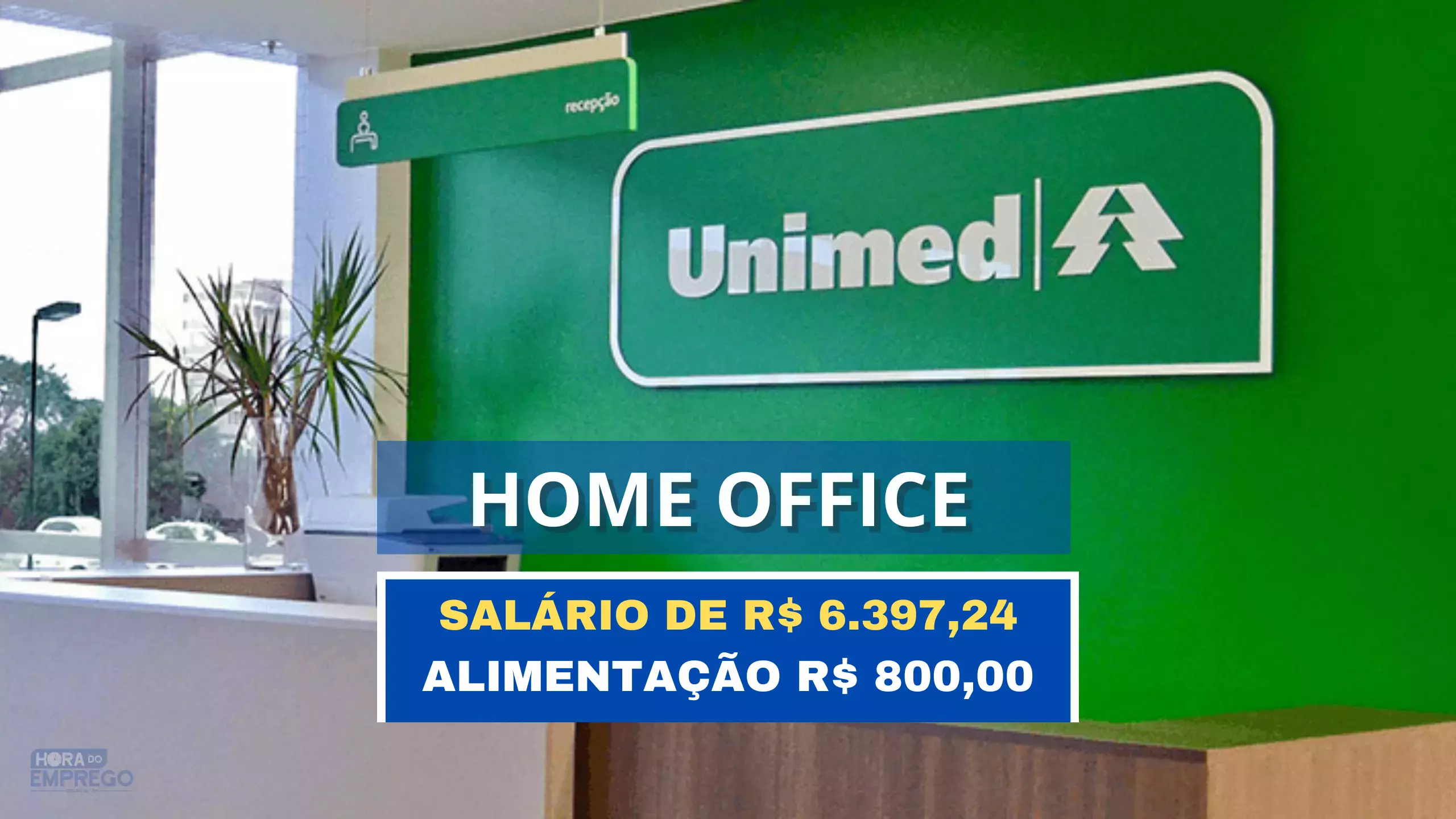 UNIMED anuncia vaga 100% HOME OFFICE com salário de R$ 6.397,24 e Alimentação R$ 800,00