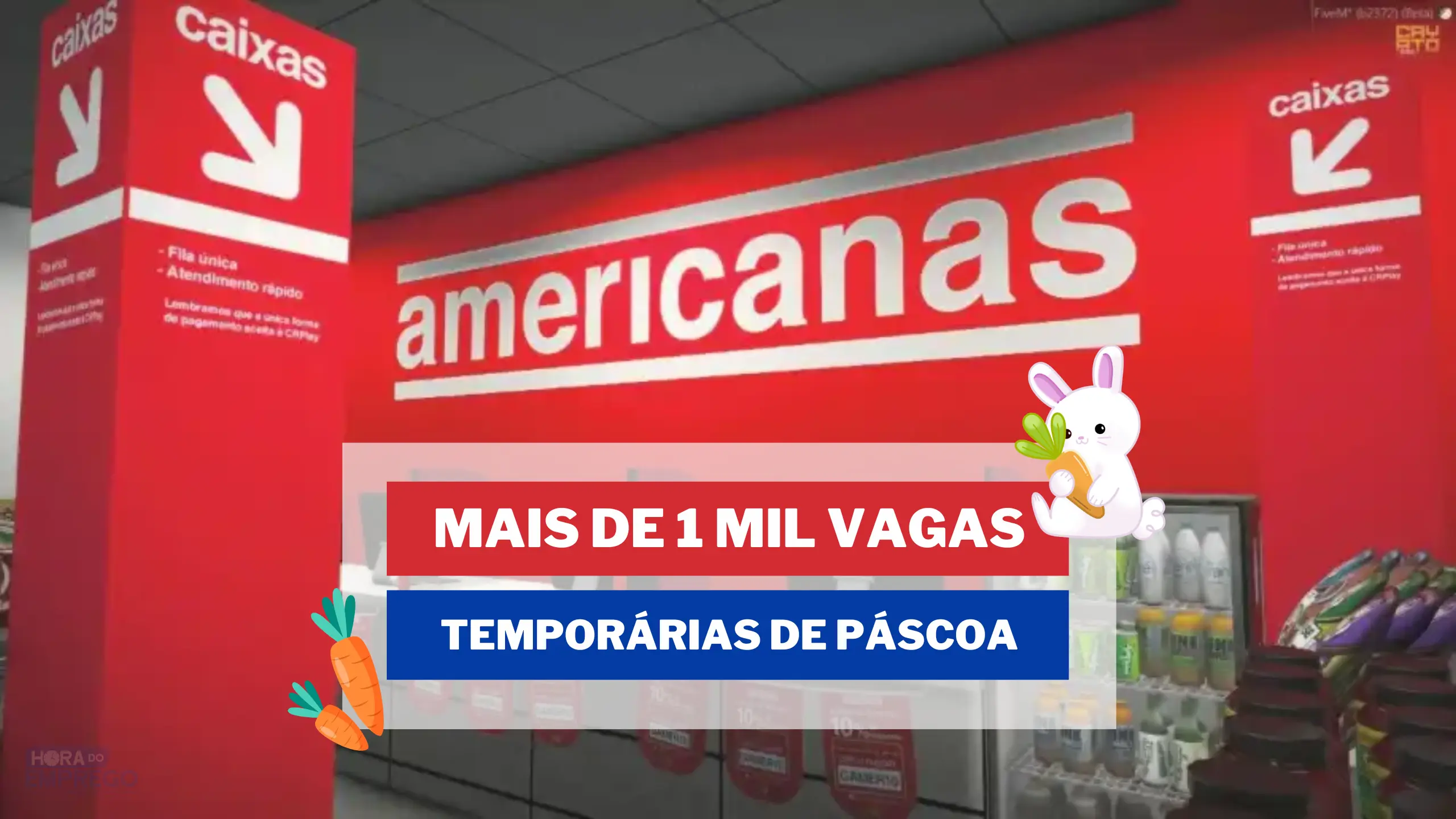 Empregos Americanas 2024: Mais de 1 MIL vagas Temporárias de Páscoa para Operador de Loja em todo o Brasil