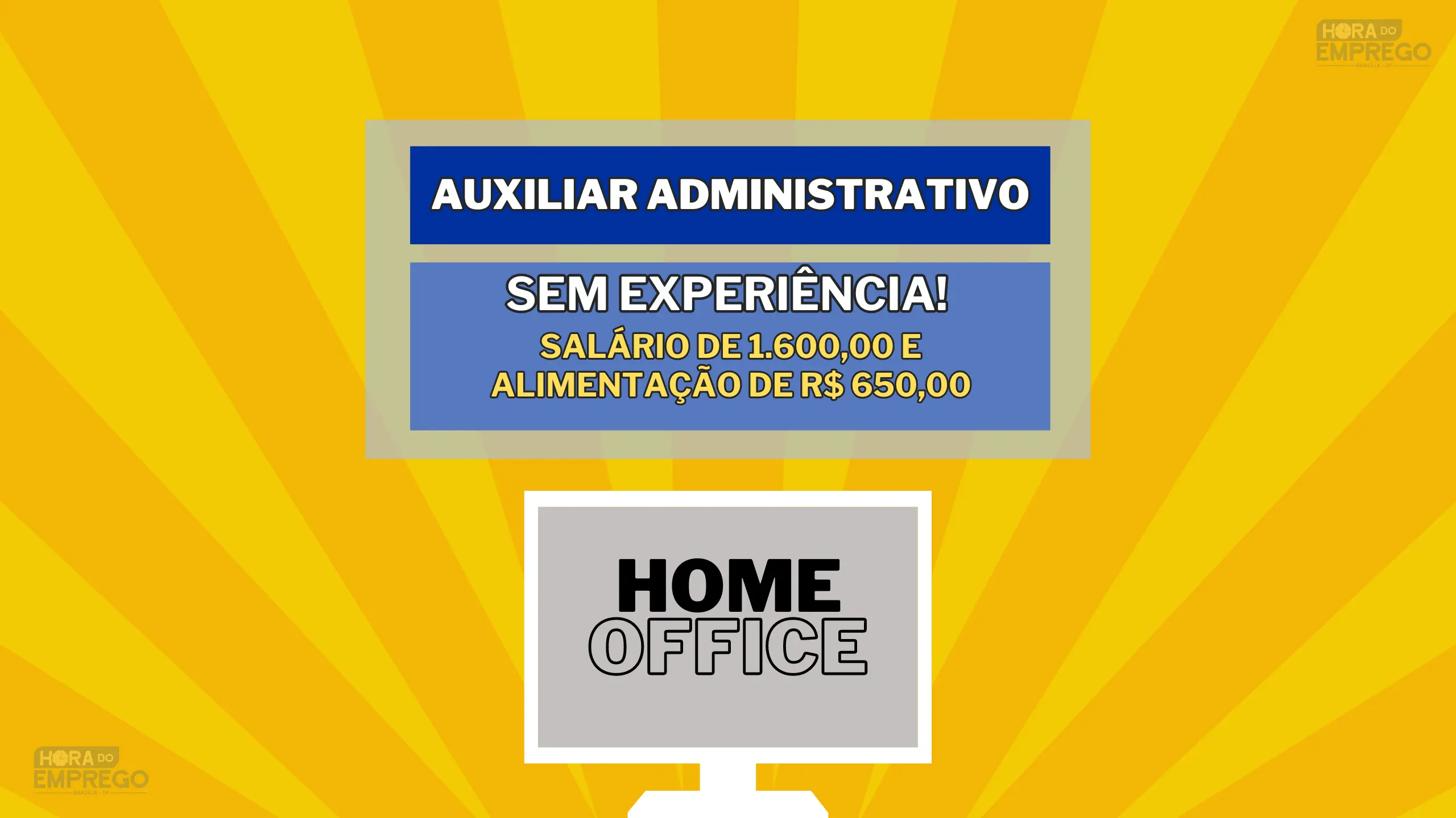 Home Office SEM EXPERIÊNCIA!  Empresa contrata para TRABALHAR DE CASA Auxiliar Administrativo com salário de 1.600,00 e Alimentação de R$ 650,00