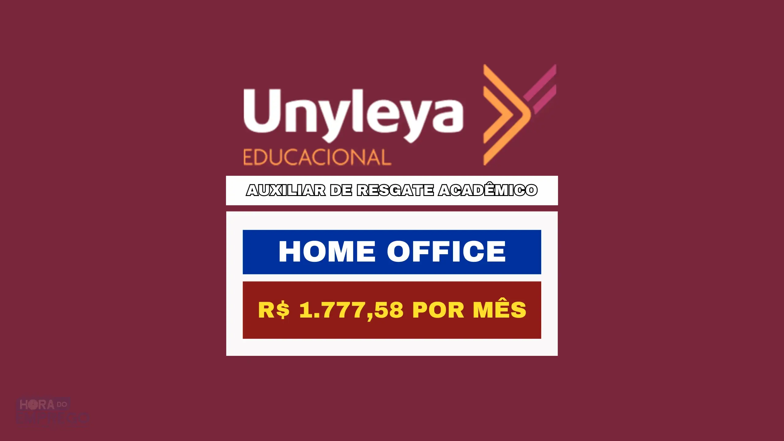 Unyleya Educacional abriu vaga HOME OFFICE com salário de R$ 1.777,58 para Auxiliar de Resgate Acadêmico de Segunda a Sexta